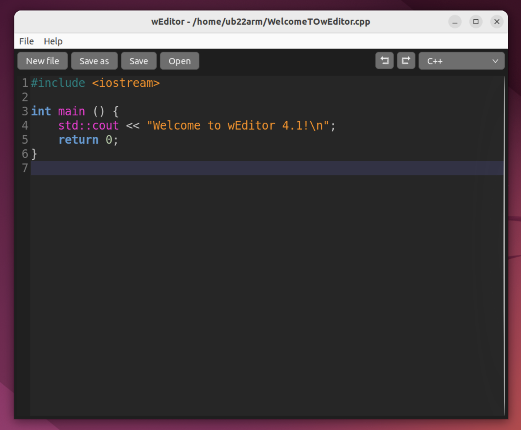 wEditor on Linux