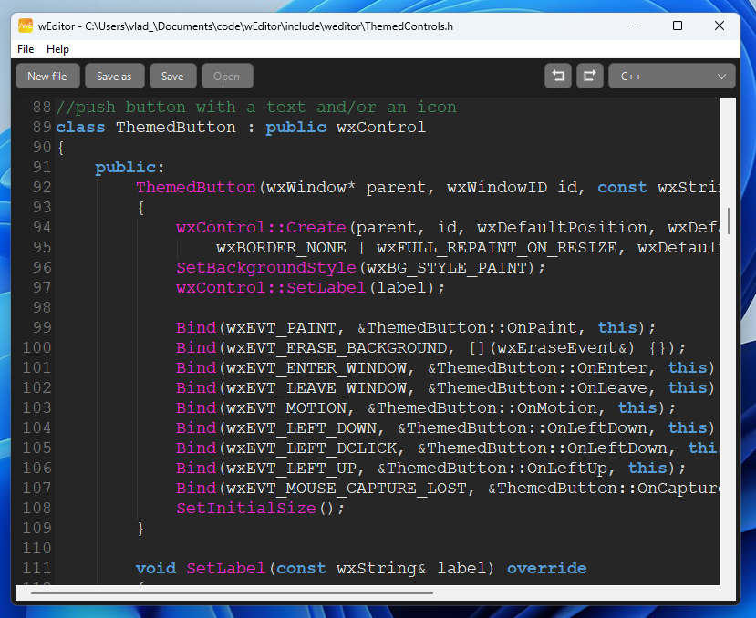 wEditor on Windows 11